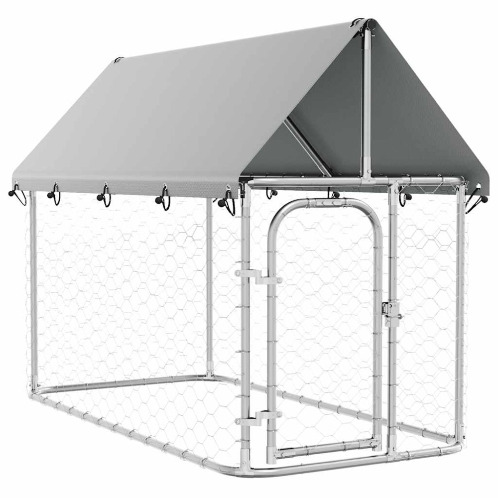vidaXL Κλουβί Σκύλου Εξωτερικού Χώρου 200 x 100 x 150 εκ. με Στέγαστρο