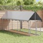 vidaXL Κλουβί Σκύλου Εξωτερικού Χώρου 400 x 100 x 150 εκ. με Στέγαστρο