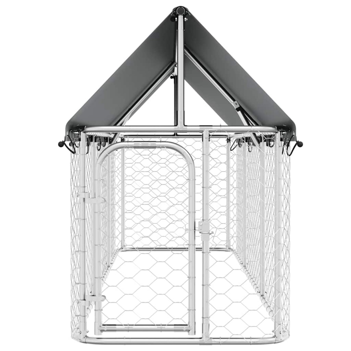 vidaXL Κλουβί Σκύλου Εξωτερικού Χώρου 400 x 100 x 150 εκ. με Στέγαστρο