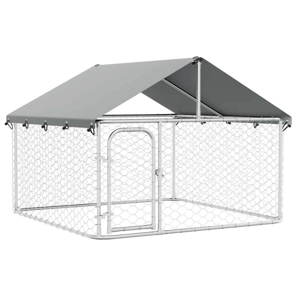 vidaXL Κλουβί Σκύλου Εξωτερικού Χώρου 200 x 200 x 150 εκ. με Στέγαστρο