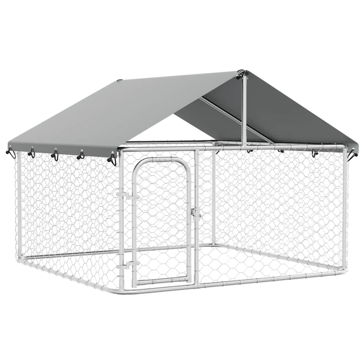 vidaXL Κλουβί Σκύλου Εξωτερικού Χώρου 200 x 200 x 150 εκ. με Στέγαστρο