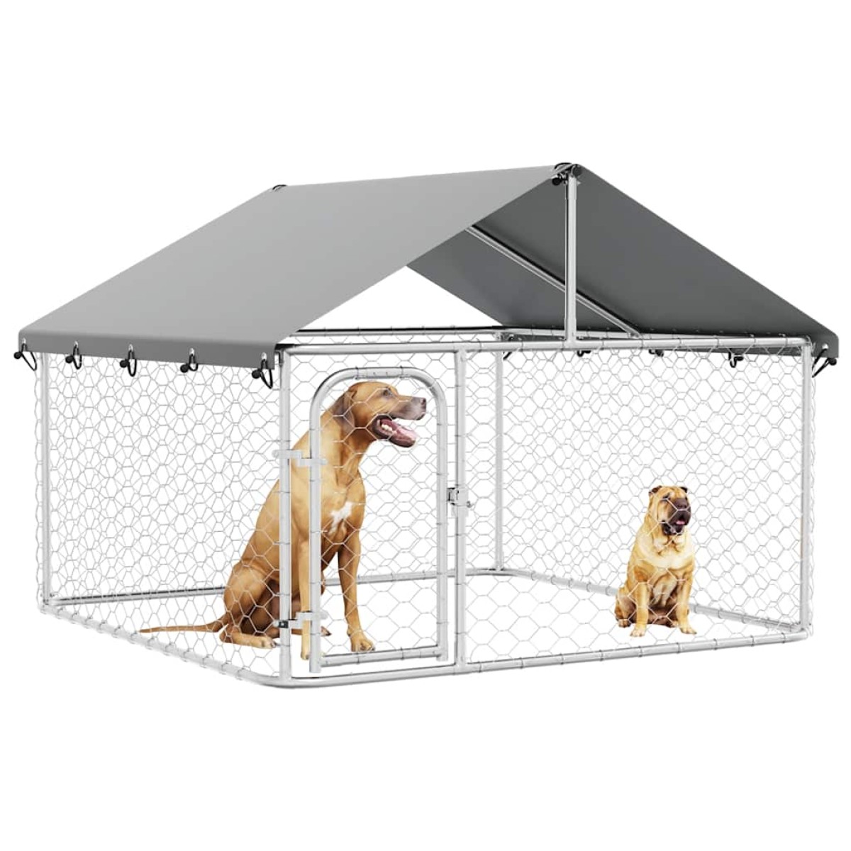 vidaXL Κλουβί Σκύλου Εξωτερικού Χώρου 200 x 200 x 150 εκ. με Στέγαστρο