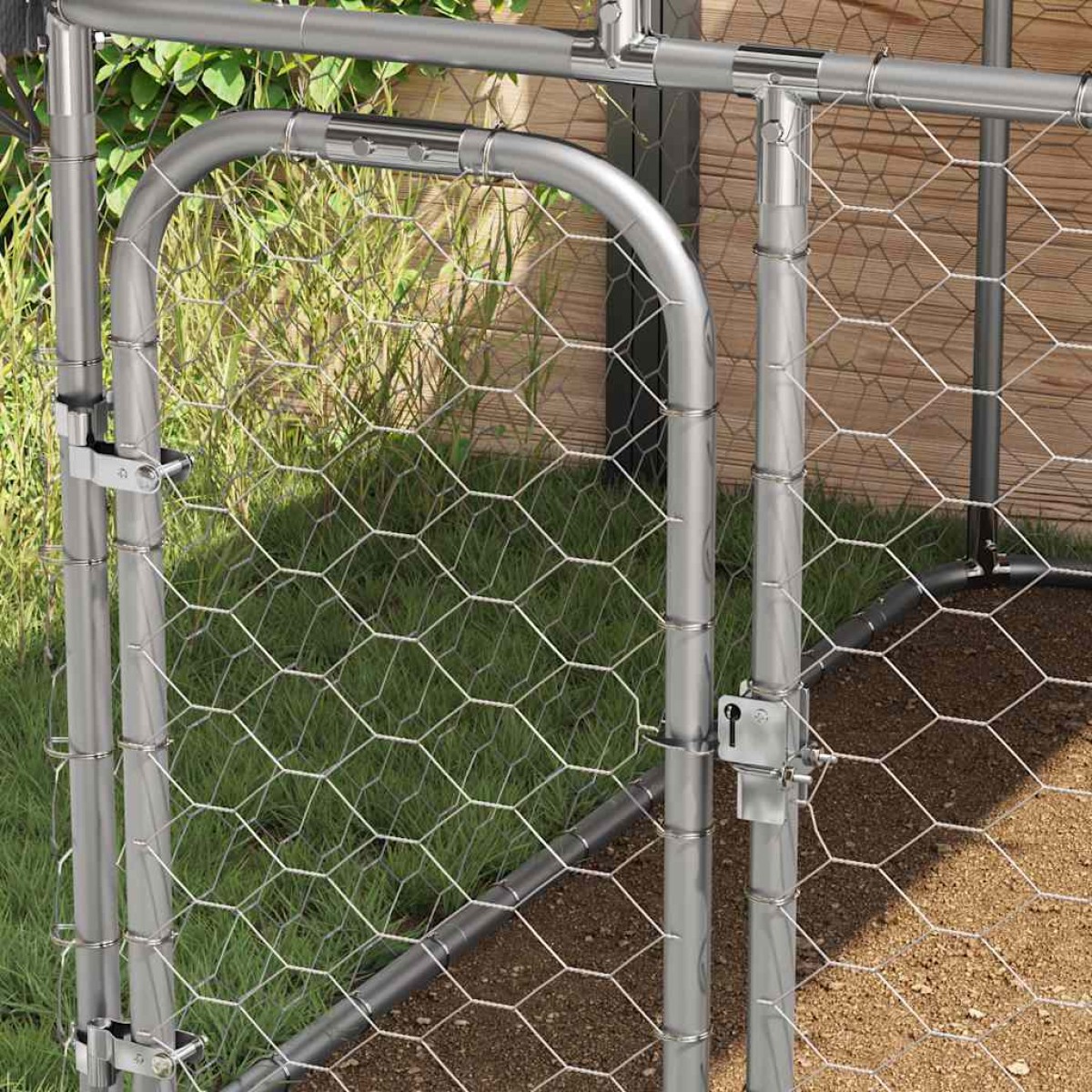 vidaXL Κλουβί Σκύλου Εξωτερικού Χώρου 600 x 200 x 150 εκ. με Στέγαστρο