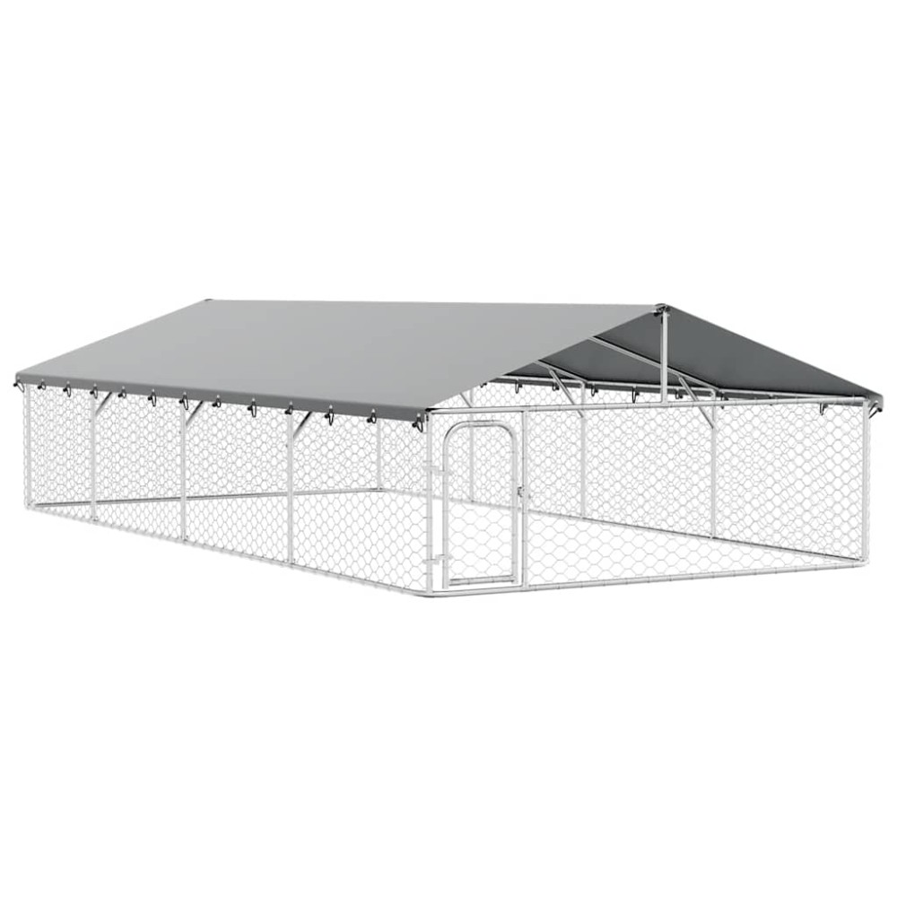 vidaXL Κλουβί Σκύλου Εξωτερικού Χώρου 600 x 300 x 150 εκ. με Στέγαστρο
