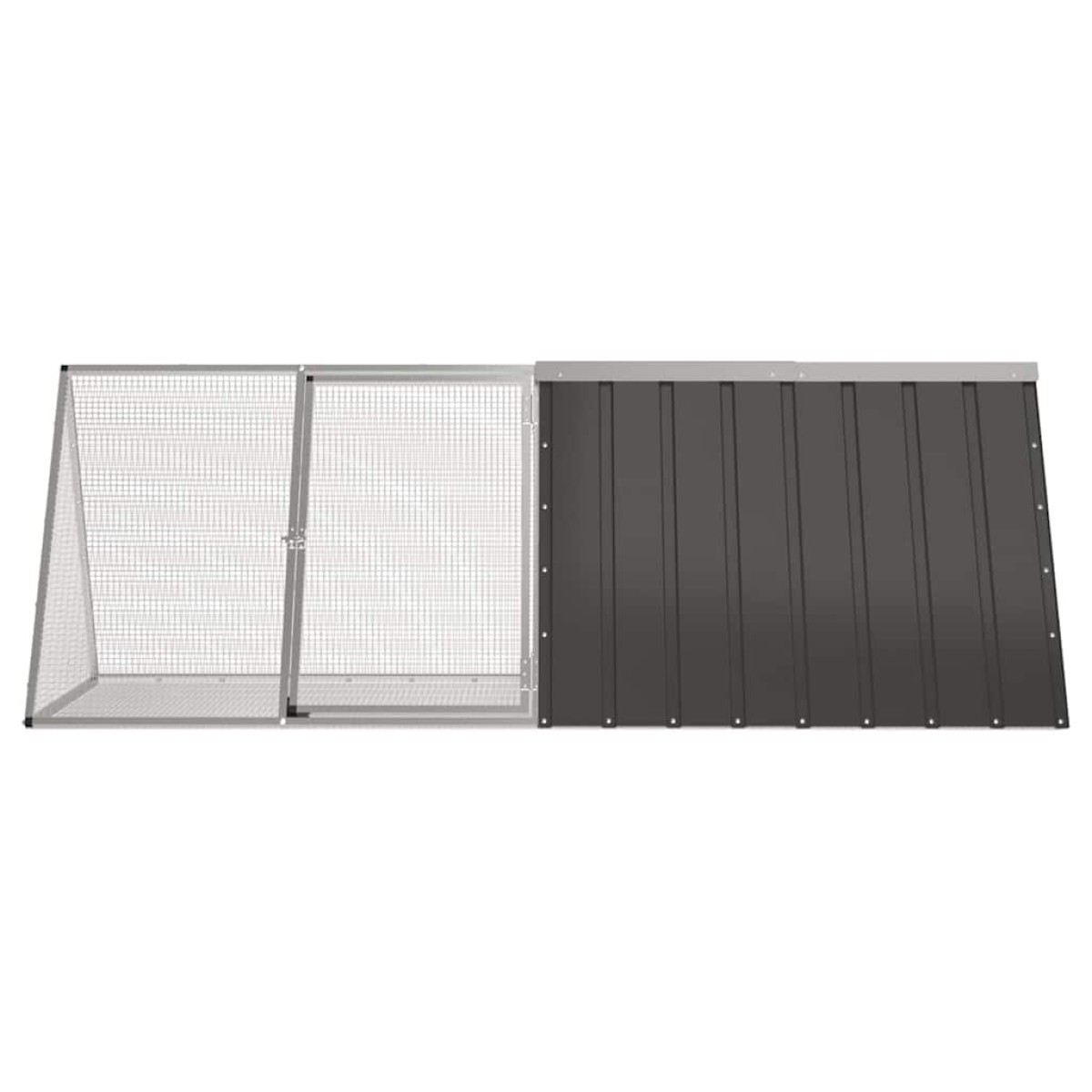 vidaXL Κλουβί Κουνελιών Ανθρακί 201,5x80,5x71 εκ Γαλβανισμένος Χάλυβας