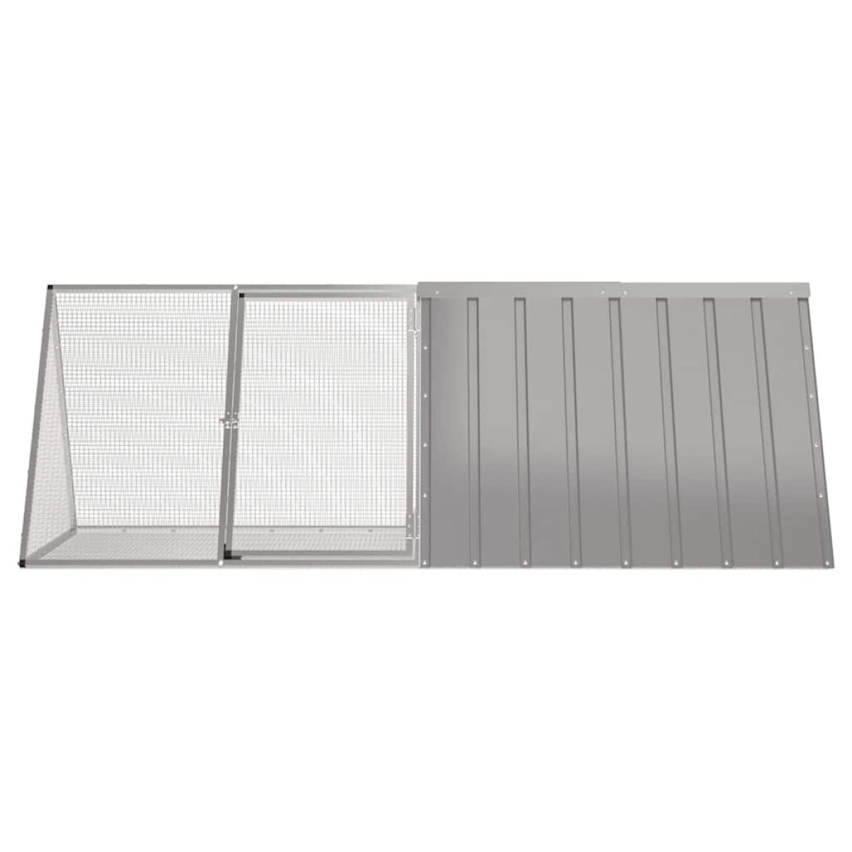 vidaXL Κλουβί Κουνελιών Γκρι 201,5x80,5x71 εκ. Γαλβανισμένος Χάλυβας