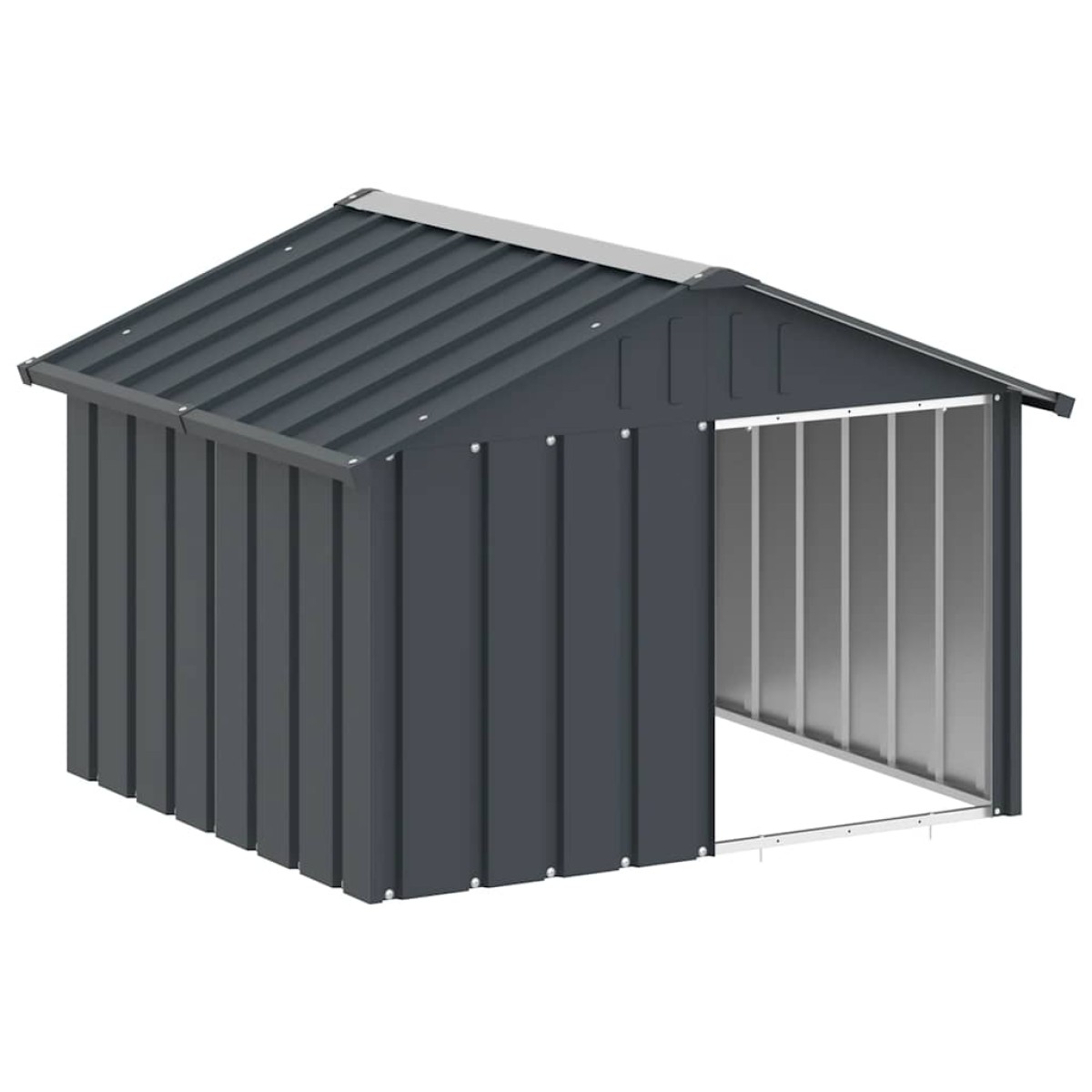 vidaXL Σπιτάκι Σκύλου Ανθρακί 116,5x103x81,5 εκ. Γαλβανισμένο Ατσάλι