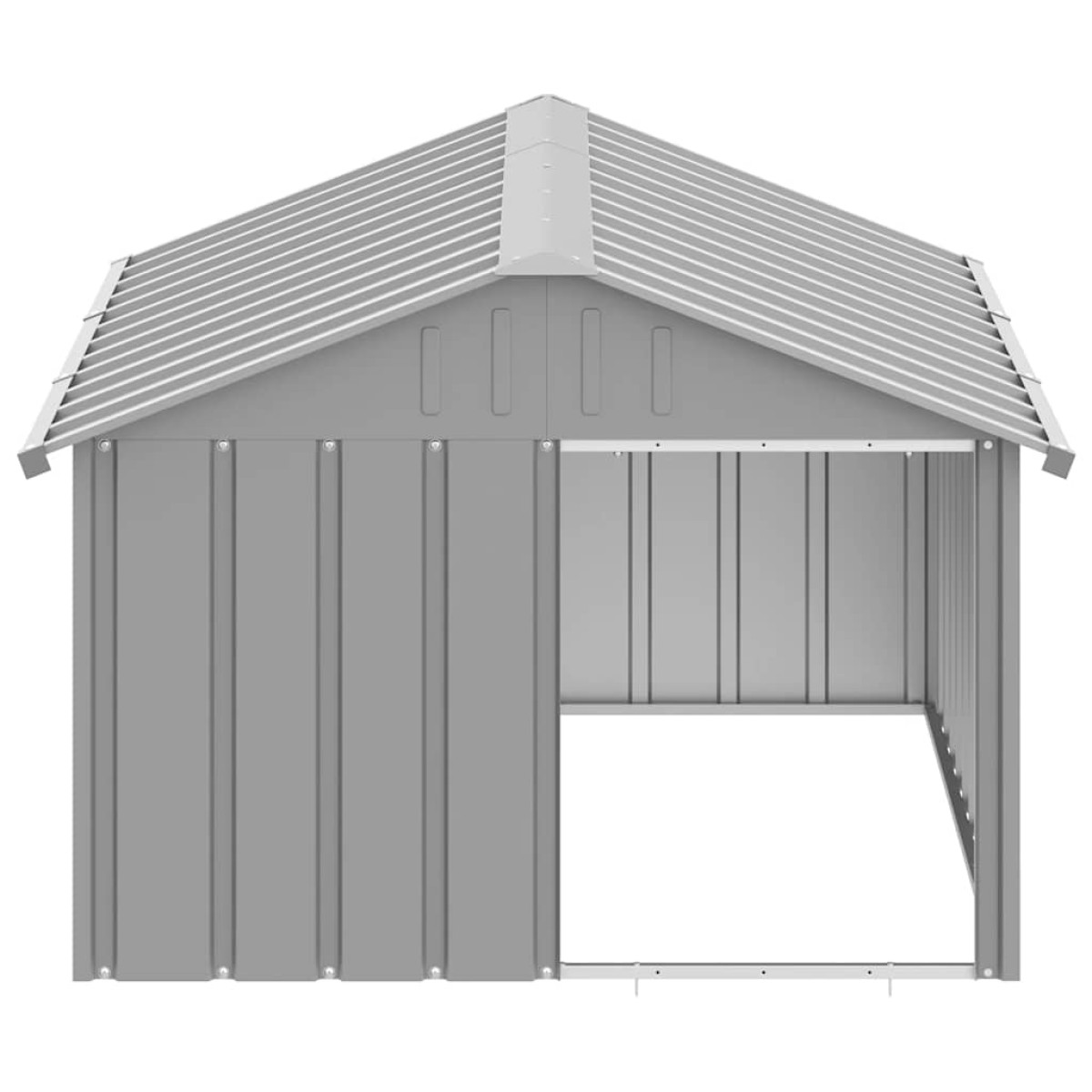 vidaXL Σπιτάκι Σκύλου Γκρι 116,5x153x81,5 εκ. Γαλβανισμένο Χάλυβα