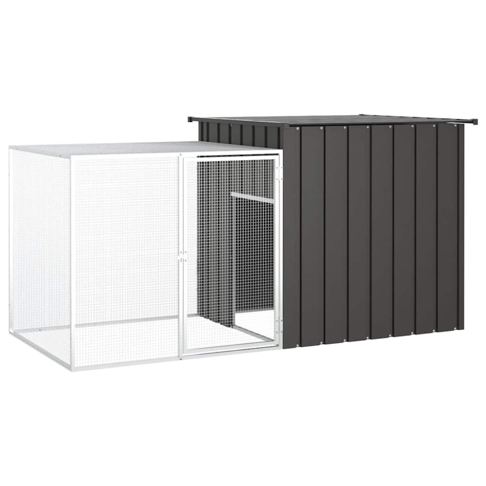 vidaXL Κοτέτσι - Κλουβί Ανθρακί 200x91x100 εκ. από Γαλβανισμένο Χάλυβα