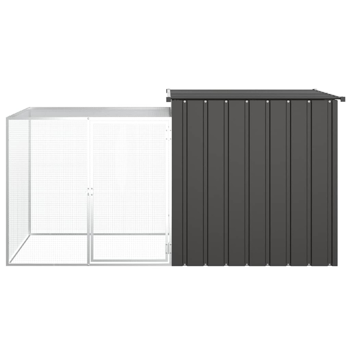 vidaXL Κοτέτσι - Κλουβί Ανθρακί 200x91x100 εκ. από Γαλβανισμένο Χάλυβα
