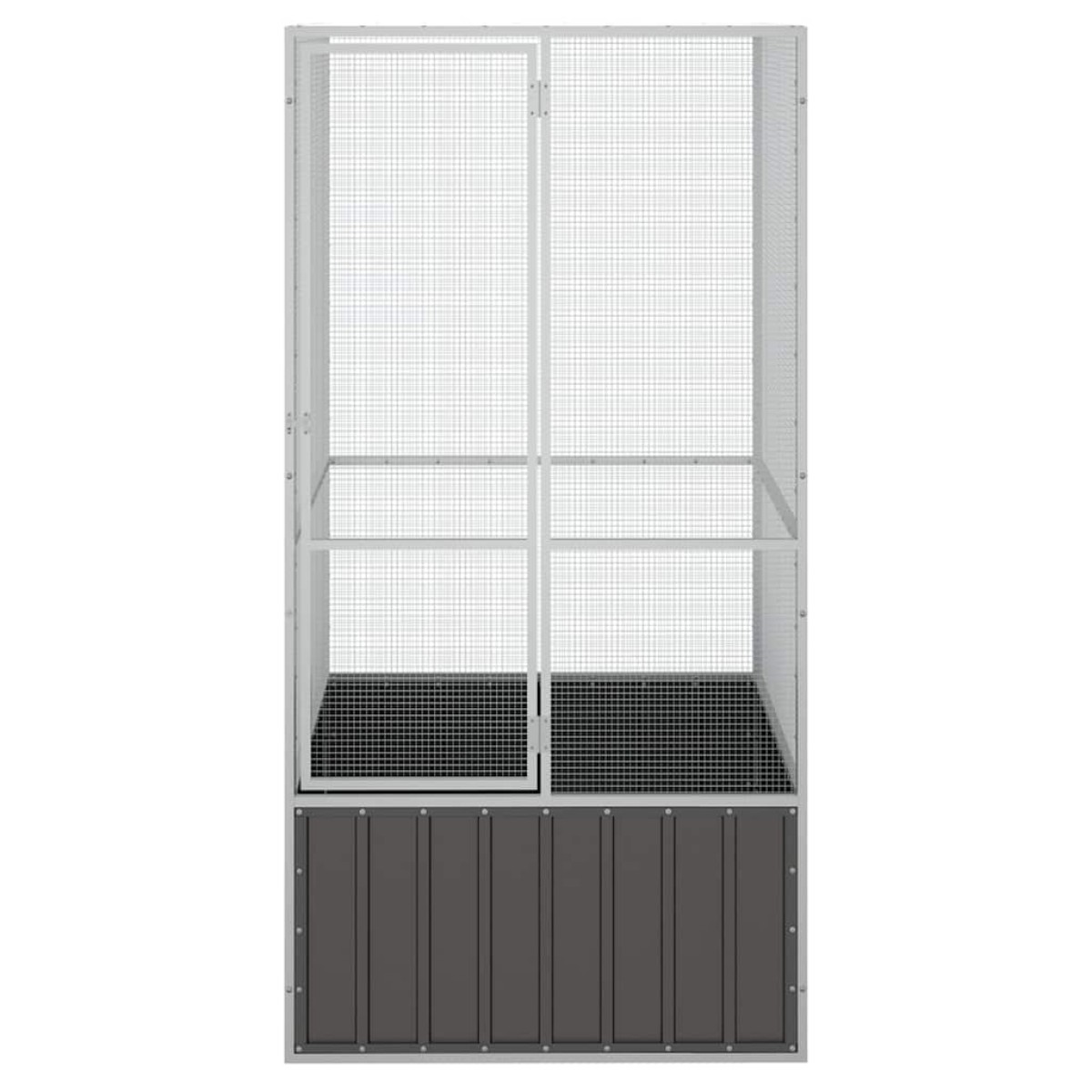 vidaXL Κλουβί Πουλιών Ανθρακί 111x107x211,5 εκ από Γαλβανισμένο Χάλυβα