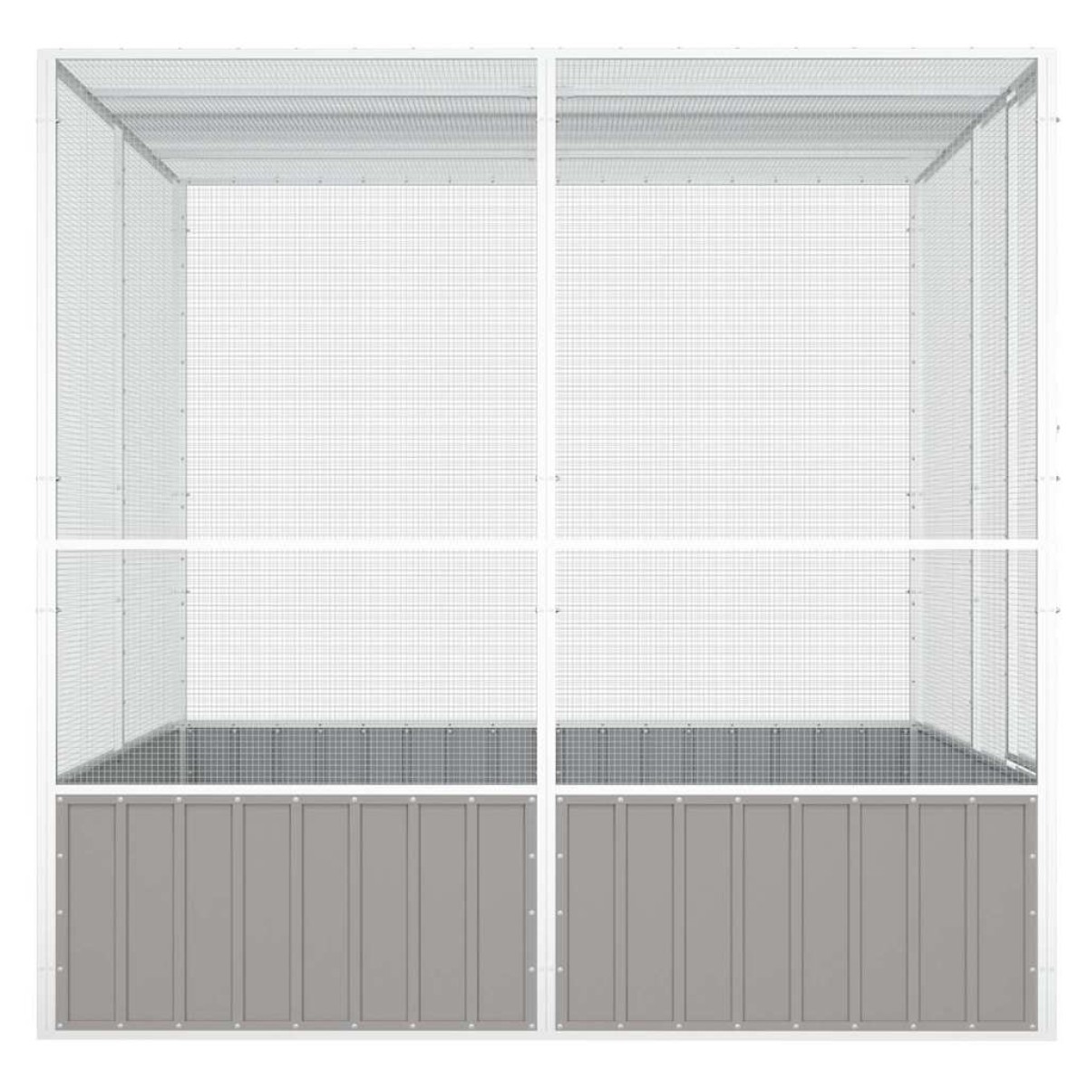 vidaXL Κλουβί Πουλιών Γκρι 213,5x217,5x211,5εκ από Γαλβανισμένο Χάλυβα
