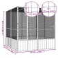 vidaXL Κλουβί Πουλιών Γκρι 213,5x217,5x211,5εκ από Γαλβανισμένο Χάλυβα