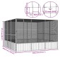 vidaXL Κλουβί Πουλιών Γκρι 302,5x324,5x211,5 εκ Γαλβανισμένο Χάλυβα