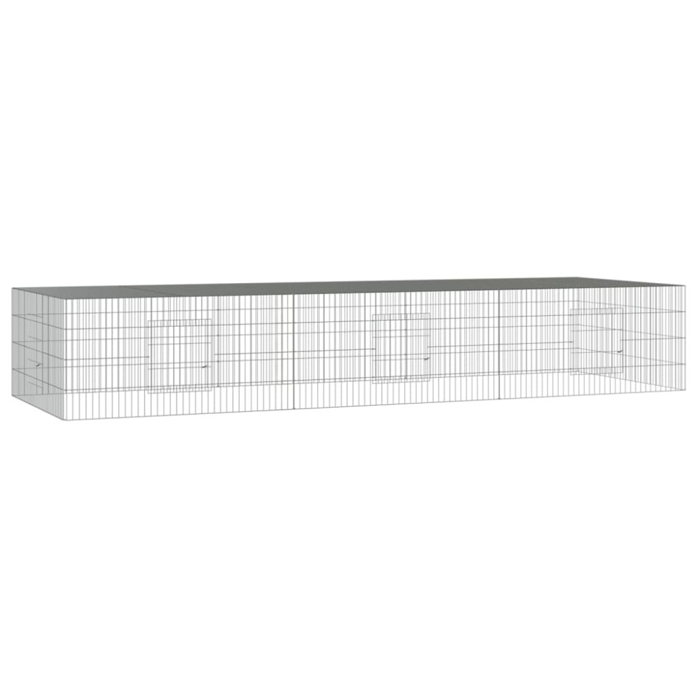 vidaXL Κλουβί Κουνελιών 3 Πάνελ 325x109x54 εκ. από Γαλβανισμένο Σίδερο