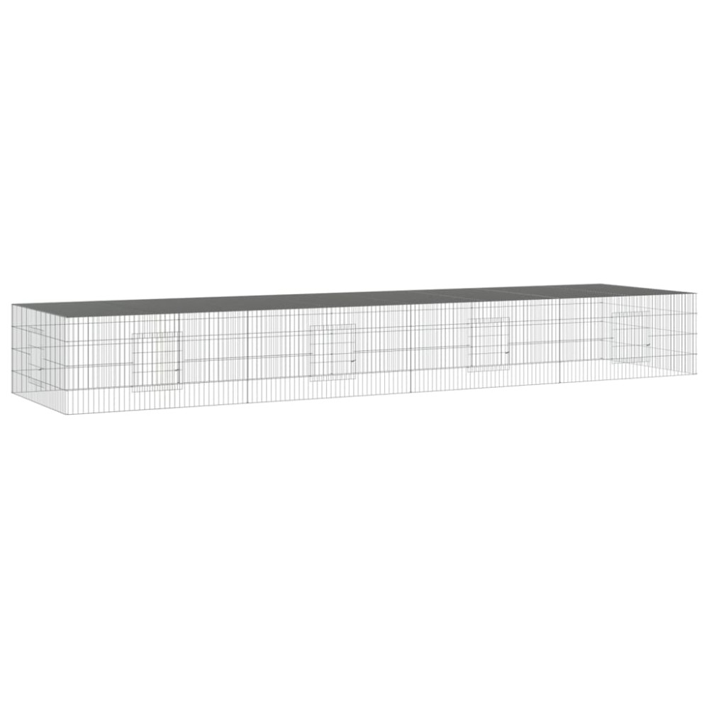 vidaXL Κλουβί Κουνελιών 4 Πάνελ 433x109x54 εκ. από Γαλβανισμένο Σίδερο