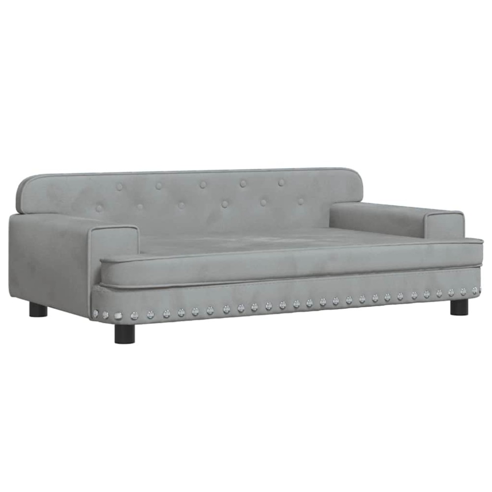 vidaXL Κρεβάτι Σκύλου Ανοιχτό Γκρι 90 x 53 x 30 εκ. Βελούδινο