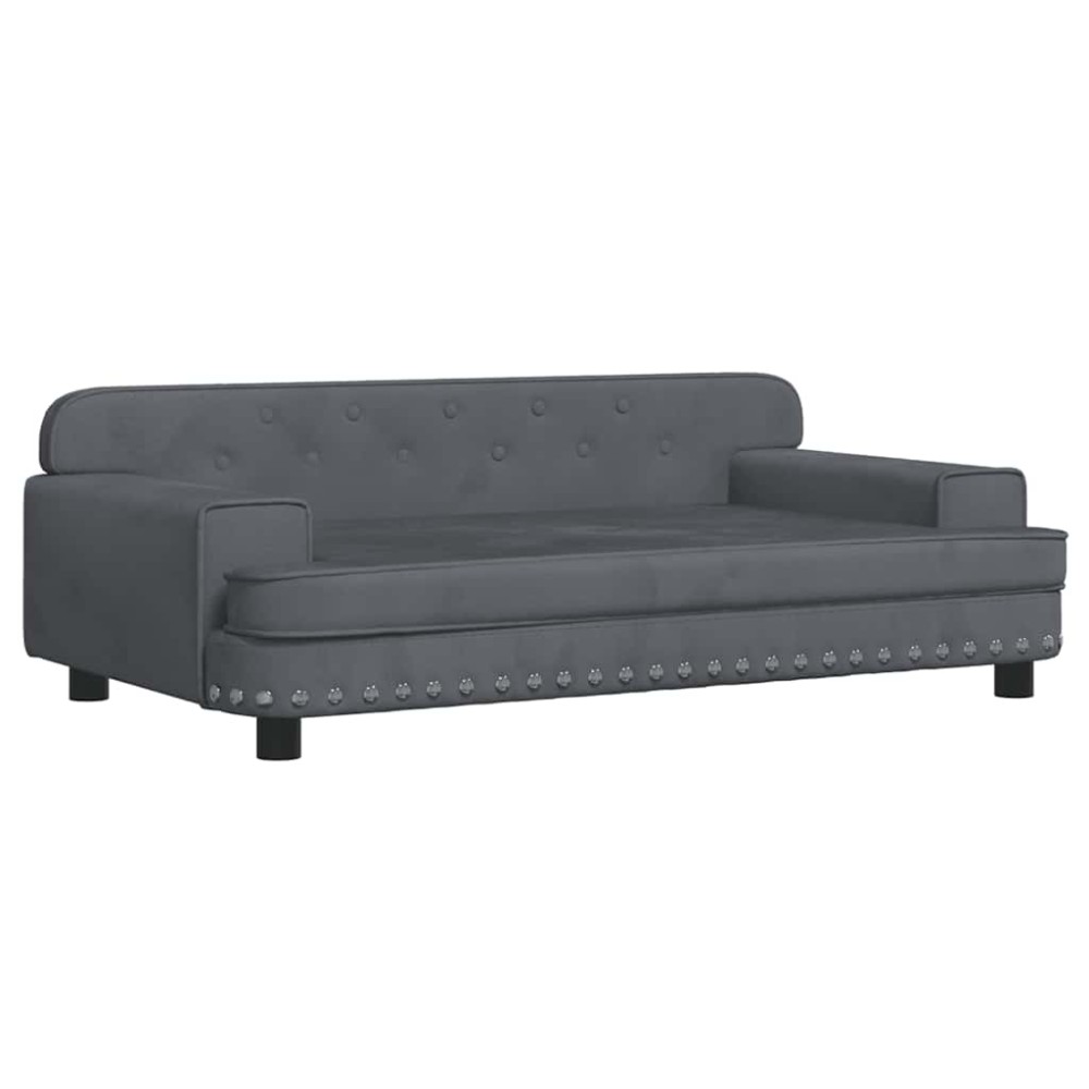 vidaXL Κρεβάτι Σκύλου Σκούρο Γκρι 90 x 53 x 30 εκ. Βελούδινο