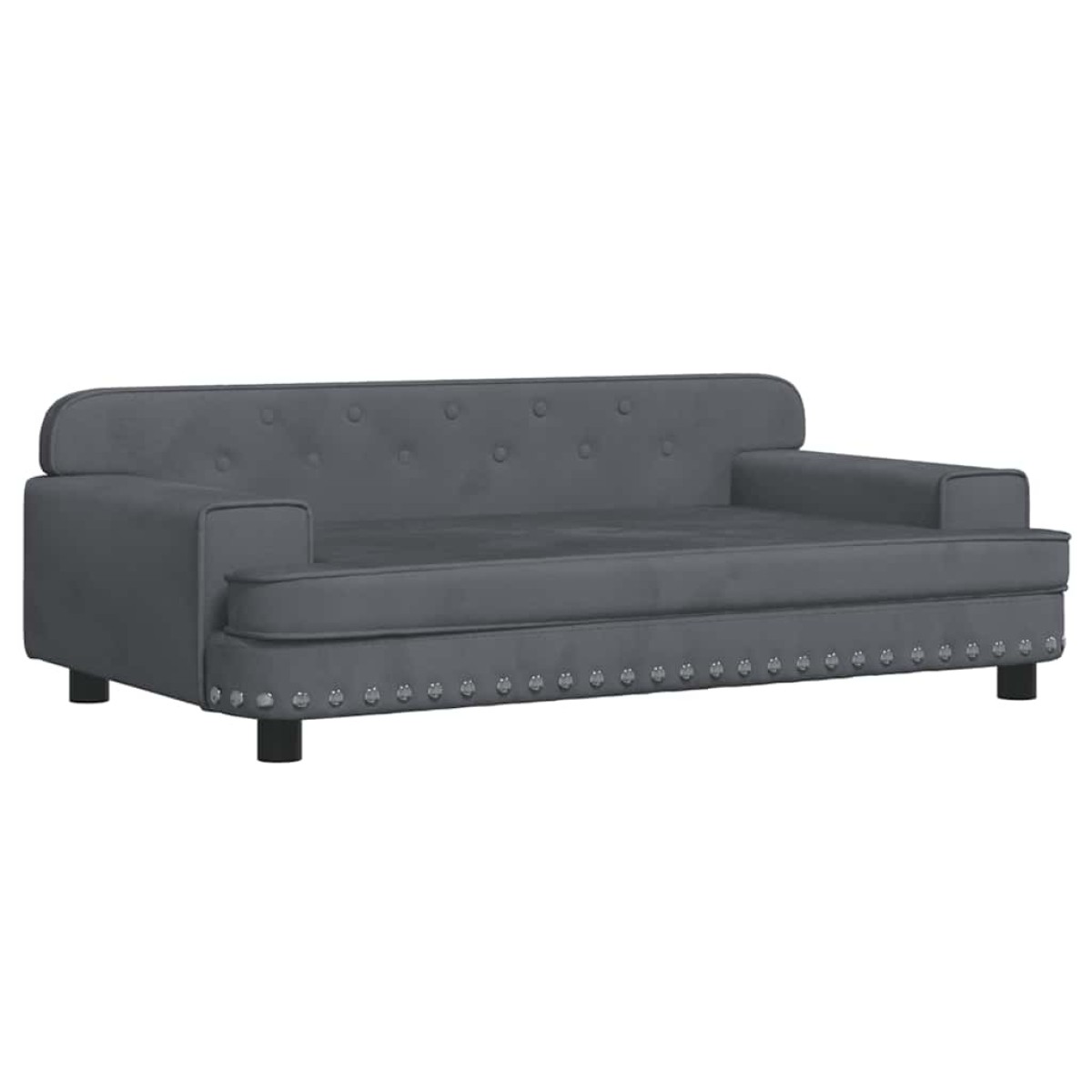 vidaXL Κρεβάτι Σκύλου Σκούρο Γκρι 90 x 53 x 30 εκ. Βελούδινο