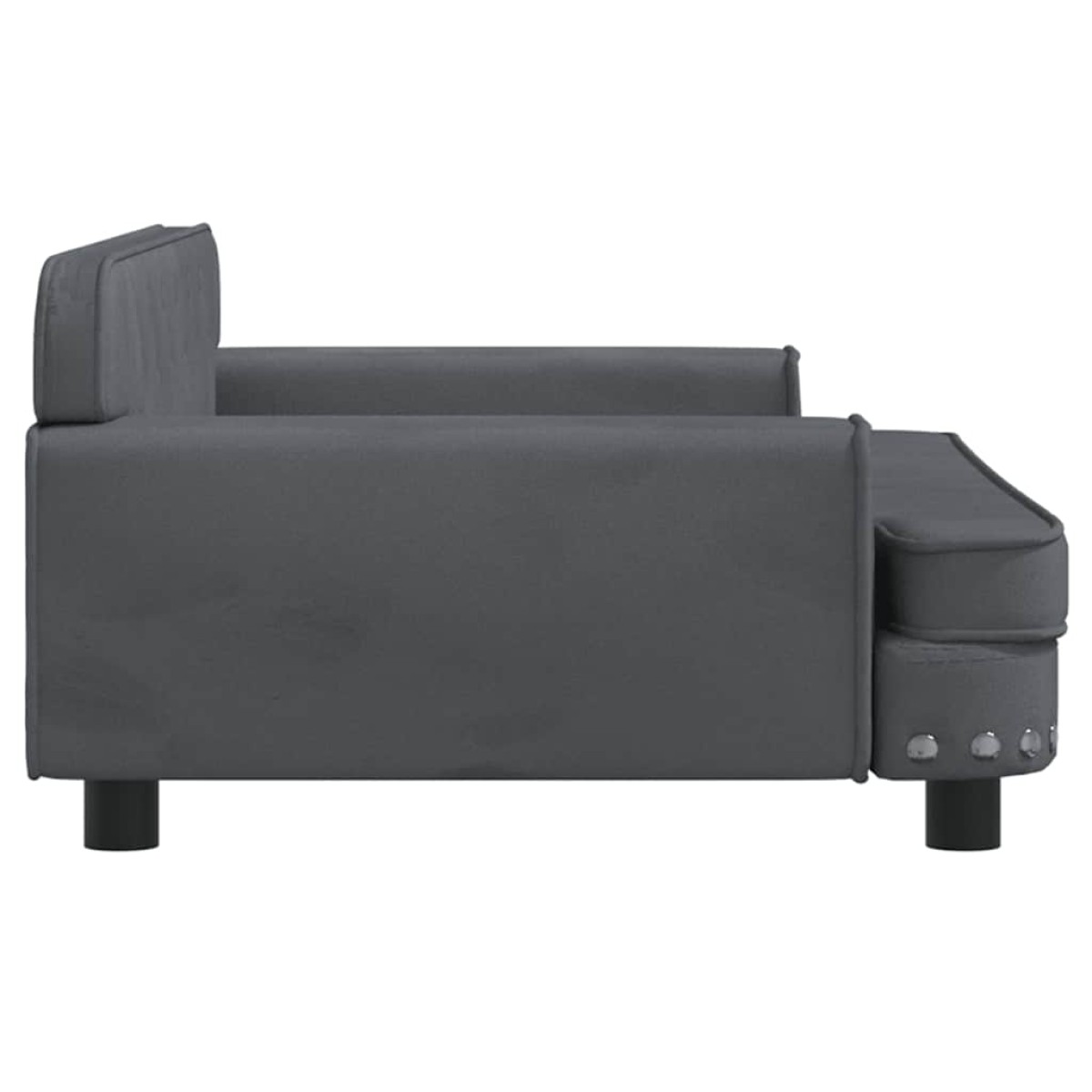 vidaXL Κρεβάτι Σκύλου Σκούρο Γκρι 90 x 53 x 30 εκ. Βελούδινο