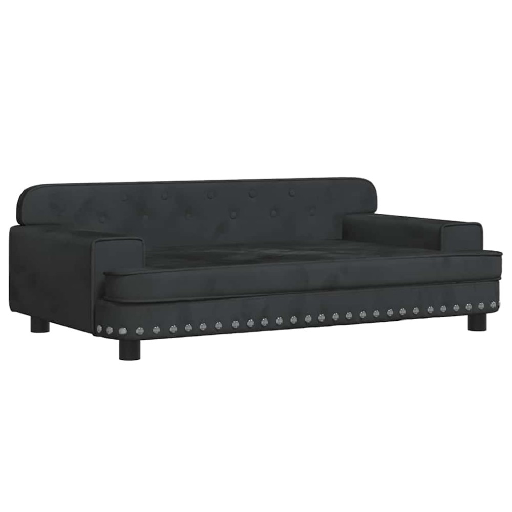 vidaXL Κρεβάτι Σκύλου Μαύρο 90 x 53 x 30 εκ. Βελούδινο