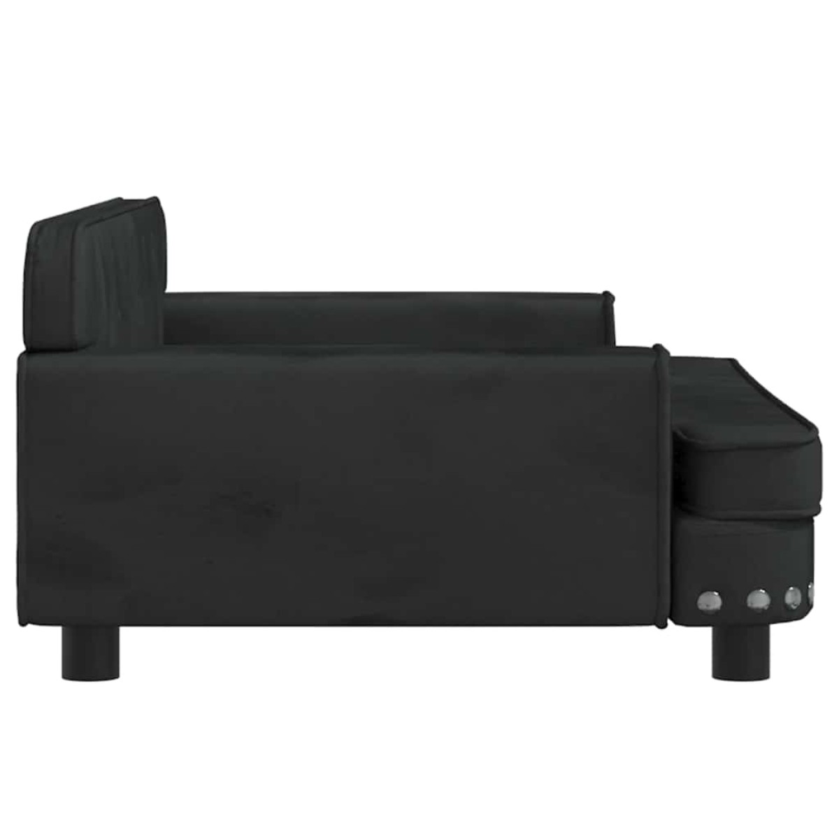 vidaXL Κρεβάτι Σκύλου Μαύρο 90 x 53 x 30 εκ. Βελούδινο