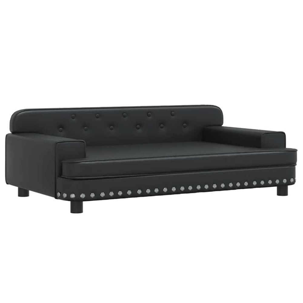 vidaXL Κρεβάτι Σκύλου Μαύρο 90 x 53 x 30 εκ. από Συνθετικό Δέρμα