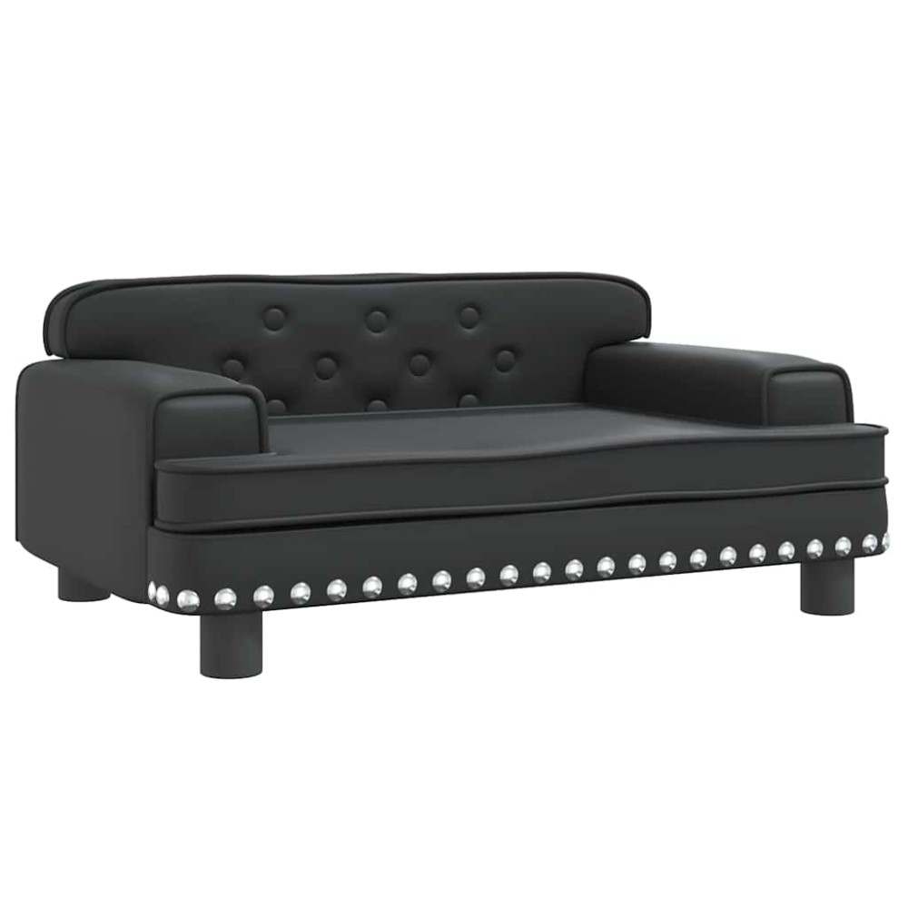 vidaXL Κρεβάτι Σκύλου Μαύρο 70 x 45 x 30 εκ. από Συνθετικό Δέρμα