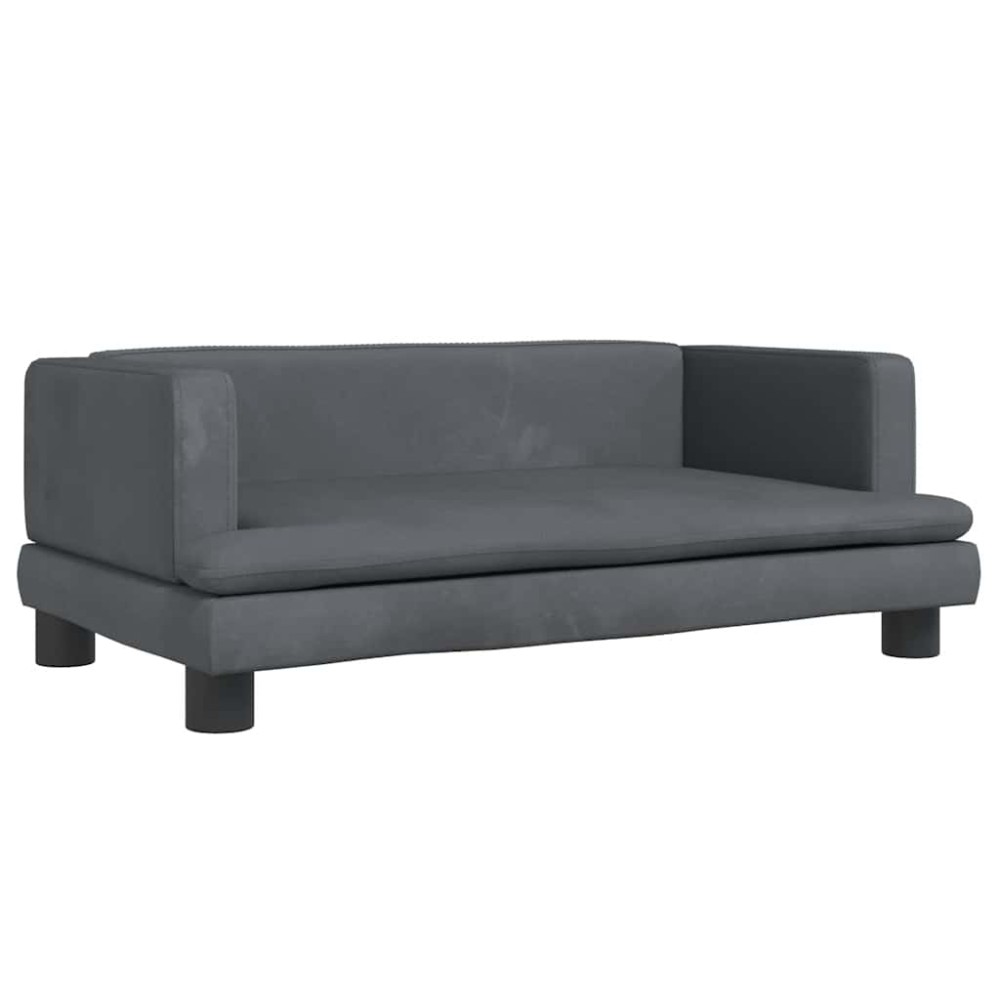 vidaXL Κρεβάτι Σκύλου Σκούρο Γκρι 80 x 45 x 30 εκ. Βελούδινο