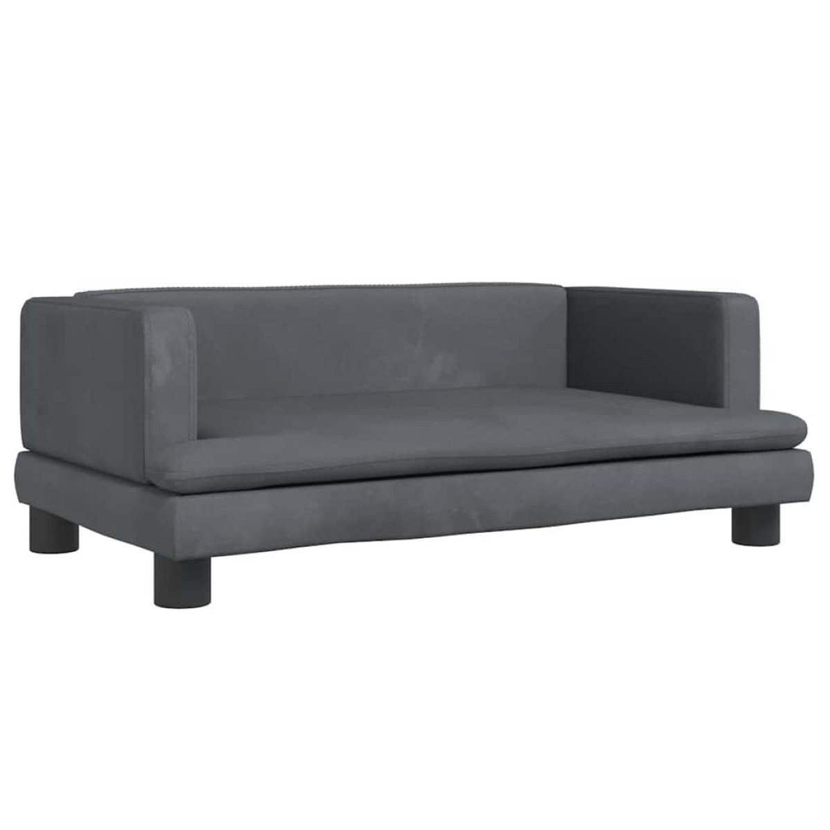 vidaXL Κρεβάτι Σκύλου Σκούρο Γκρι 80 x 45 x 30 εκ. Βελούδινο