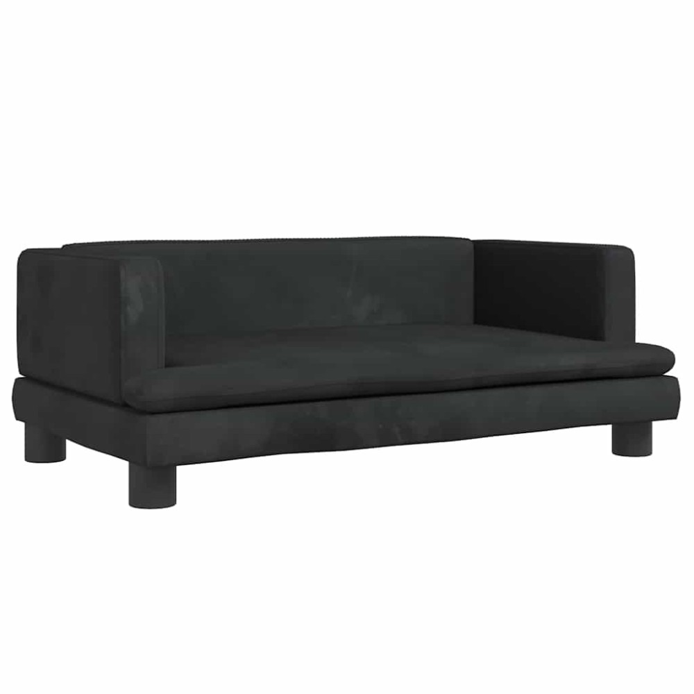 vidaXL Κρεβάτι Σκύλου Μαύρο 80 x 45 x 30 εκ. Βελούδινο