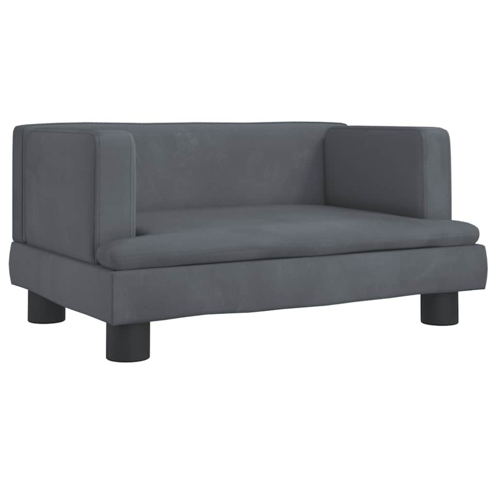 vidaXL Κρεβάτι Σκύλου Σκούρο Γκρι 60 x 40 x 30 εκ. Βελούδινο