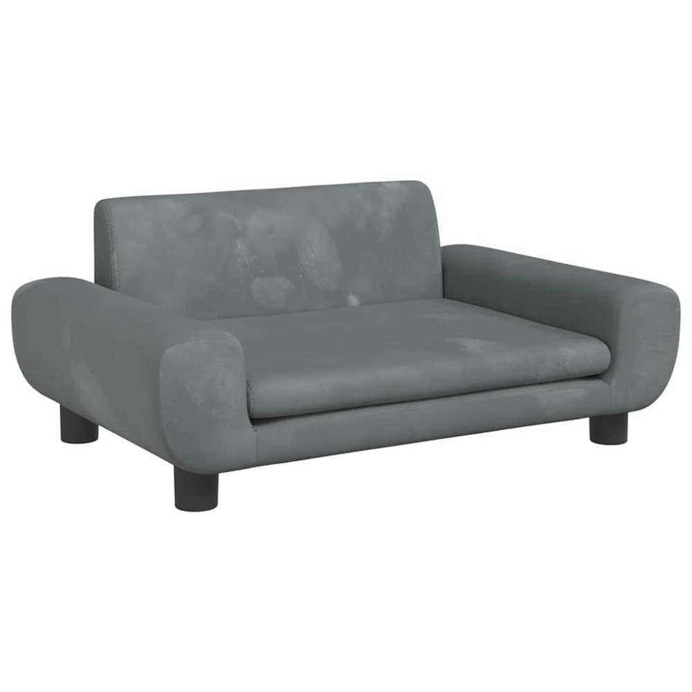vidaXL Κρεβάτι Σκύλου Σκούρο Γκρι 70 x 45 x 33 εκ. Βελούδινο