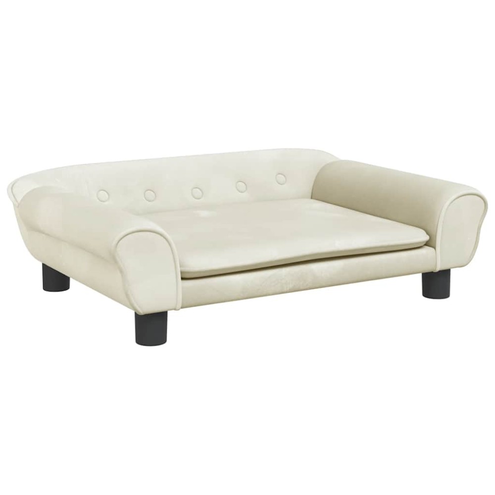 vidaXL Κρεβάτι Σκύλου Κρεμ 70 x 48 x 22 εκ. Βελούδινο