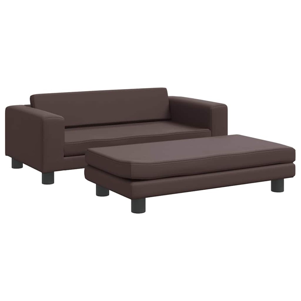 vidaXL Κρεβάτι Σκύλου με Προέκταση Καφέ 100x50x30 εκ. Συνθετικό Δέρμα