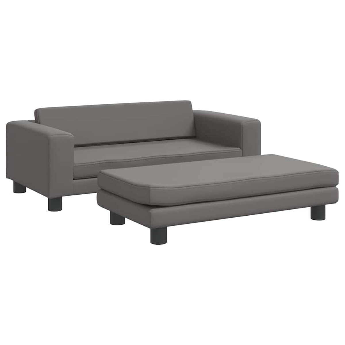 vidaXL Κρεβάτι Σκύλου με Προέκταση Γκρι 100x50x30 εκ. Συνθετικό Δέρμα