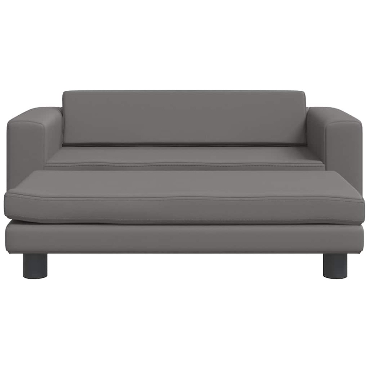 vidaXL Κρεβάτι Σκύλου με Προέκταση Γκρι 100x50x30 εκ. Συνθετικό Δέρμα