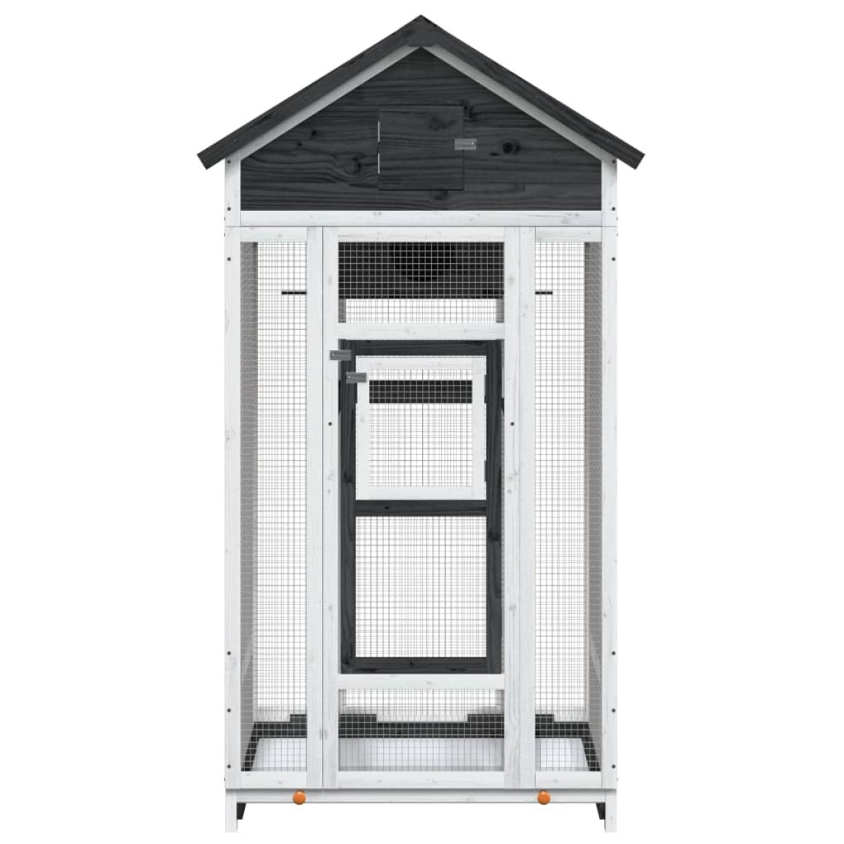 vidaXL Σπιτάκι Πουλιών Γκρι 91,5 x 53 x 170 εκ. από Μασίφ Ξύλο Πεύκου