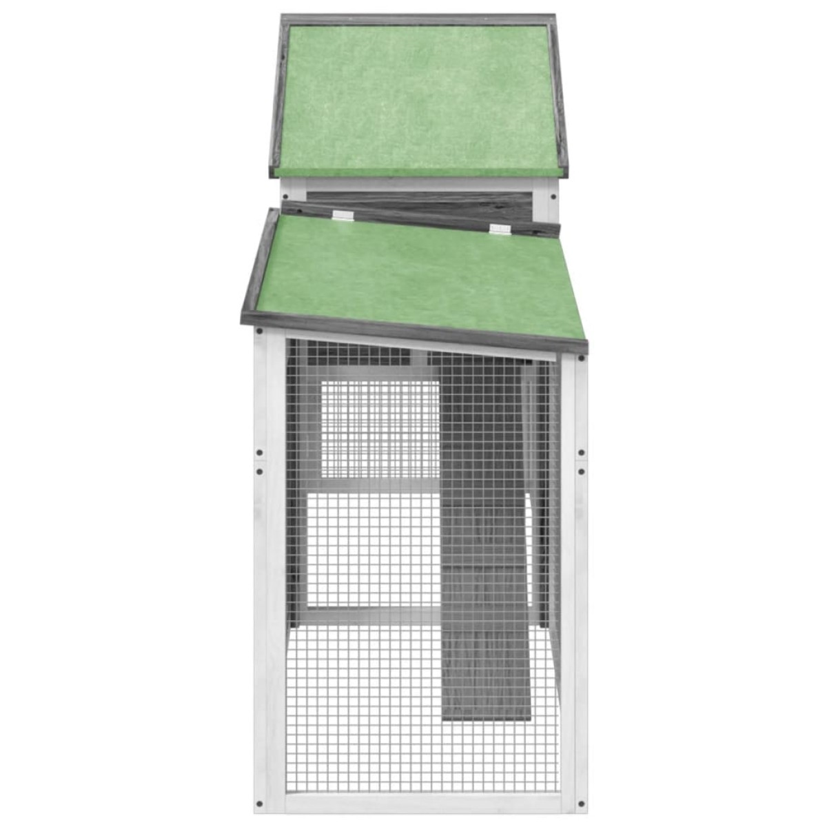 vidaXL Κλουβί Κουνελιών Γκρι 185,5x60,5x109,5 εκ. Μασίφ Ξύλο Πεύκου