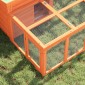 vidaXL Κλουβί Κουνελιών Καφέ 144 x 123 x 67,5 εκ. Μασίφ Ξύλο Πεύκου