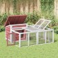 vidaXL Κλουβί Κουνελιών Μόκα 144 x 123 x 67,5 εκ. Μασίφ Ξύλο Πεύκου