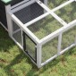 vidaXL Κλουβί Κουνελιών Γκρι 144 x 123 x 67,5 εκ. Μασίφ Ξύλο Πεύκου
