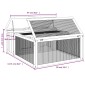 vidaXL Κλουβί Κουνελιών Καφέ 117,5 x 97 x 47,5 εκ. Μασίφ Ξύλο Πεύκου