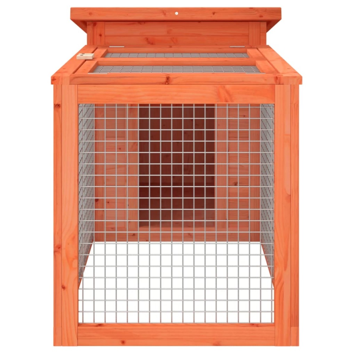 vidaXL Κλουβί Κουνελιών Καφέ 100,5 x 54 x 55 εκ. Μασίφ Ξύλο Πεύκου