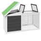 vidaXL Κλουβί Κουνελιών Γκρι 100,5 x 54 x 55 εκ. Μασίφ Ξύλο Πεύκου