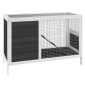 vidaXL Κλουβί Κουνελιών Γκρι 103 x 44 x 69,5 εκ. Μασίφ Ξύλο Πεύκου