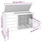 vidaXL Κλουβί Κουνελιών Γκρι 103 x 44 x 69,5 εκ. Μασίφ Ξύλο Πεύκου
