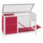 vidaXL Κλουβί Κουνελιών Κόκκινο 103 x 44 x 69,5 εκ. Μασίφ Ξύλο Πεύκου