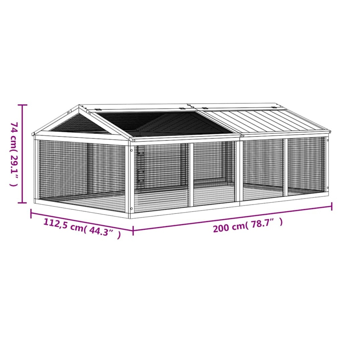 vidaXL Κουτί Περίφραξης Μόκα 200x112,5x74 εκ. από Μασίφ Ξύλο Πεύκου