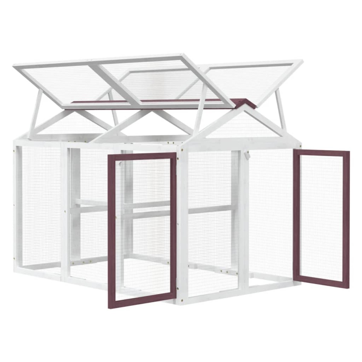 vidaXL Κουτί Περίφραξης Μόκα 141 x 94 x 104 εκ. από Μασίφ Ξύλο Πεύκου